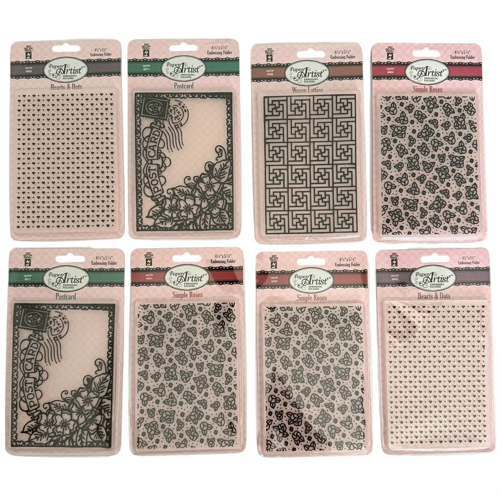 Lot of 8 Paper Artist Embossing Folders Hot Off The Press Card Making Craft